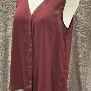 Maurices Burgundy Sleeveless Blouse